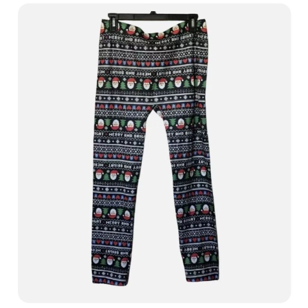 Christmas juniors Size XL seamless ankle leggings black Merry and bright